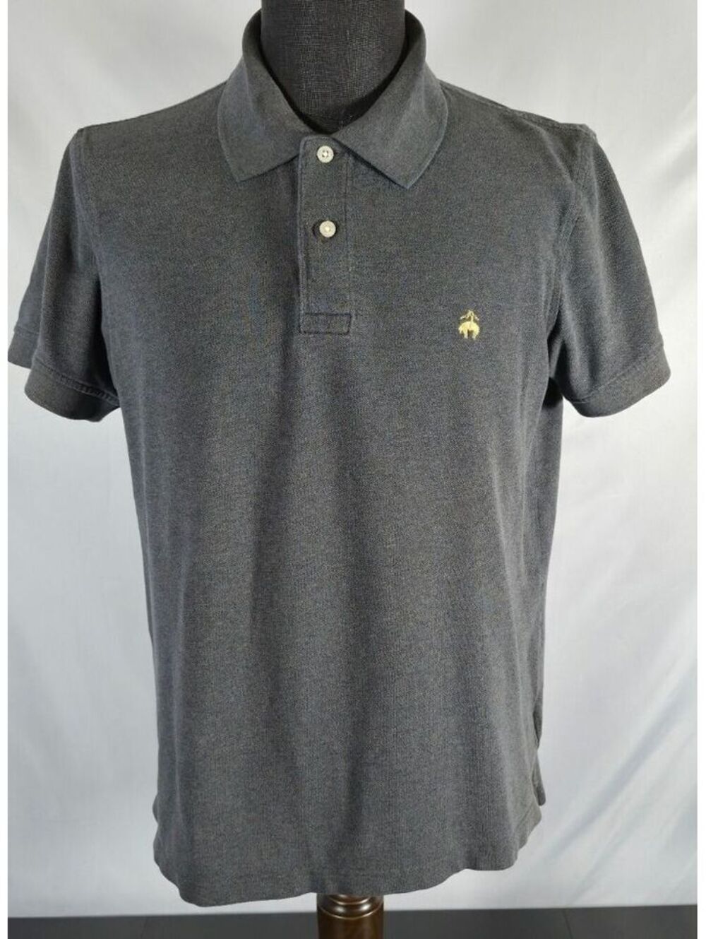 Brooks Brothers 1818 Gray Performance Polo Slim Fit Men's Large